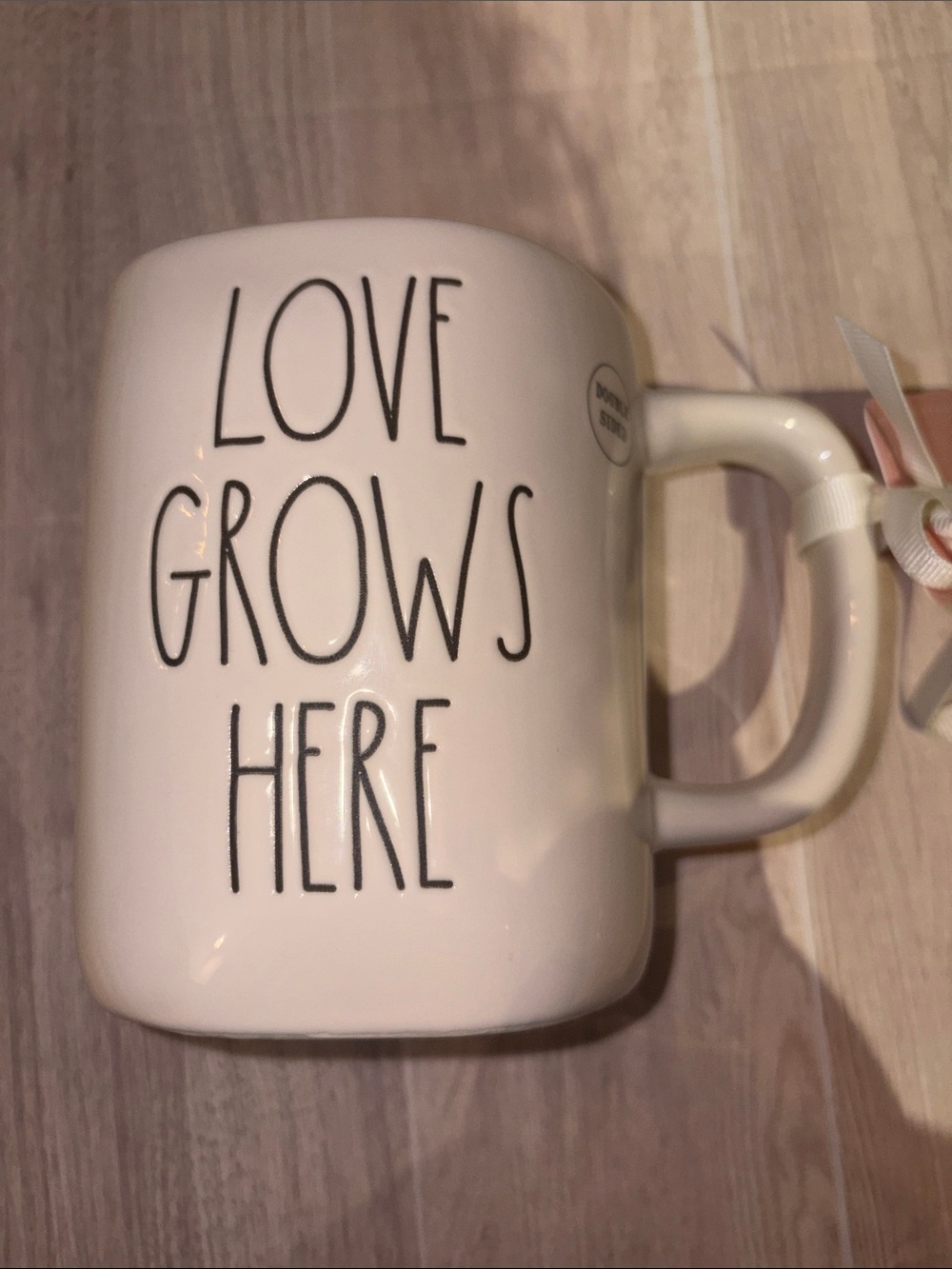 Rae Dunn White Ceramic 'Love Grows Here' Mug